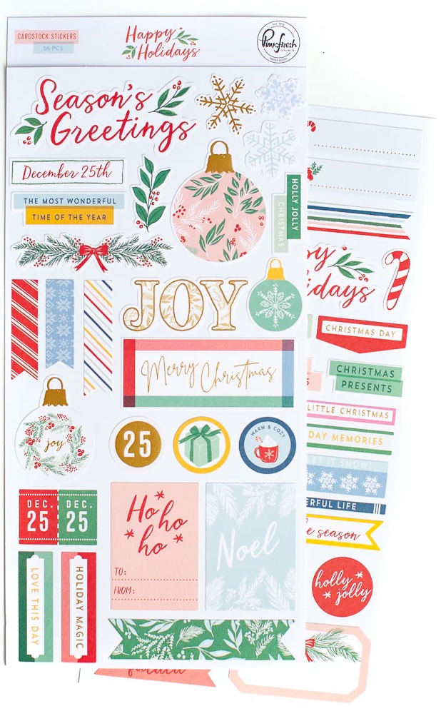 PINKFRESH HAPPY HOLIDAYS CARDSTOCK STICKERS: $4.89 <span class='red' style='font-weight:bold;'>SALE: $4.50</span>