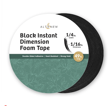 ALTENEW BLACK INSTANT DIMENSION FOAM TAPE 1/4 IN WIDTH:$13.00