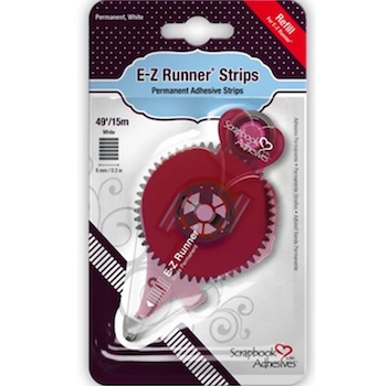 SCRAPBOOK ADHESIVE E-Z RUNNER PERMANENT STRIPS WHITE REFILL:$4.50