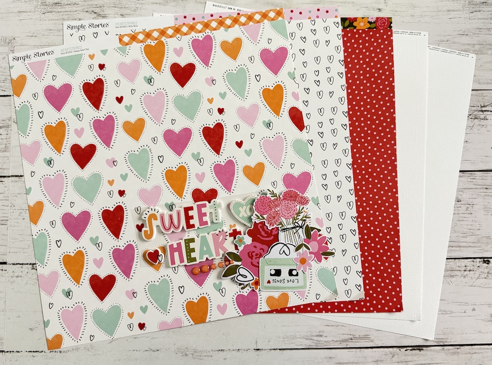 SIMPLE STORIES HEARTSTRINGS SINGLE SHOT KIT;$7.50