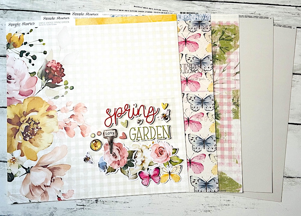 SIMPLE STORIES SIMPLE VINTAGE SPRING GARDEN SINGLE SHOT KIT:$7.50