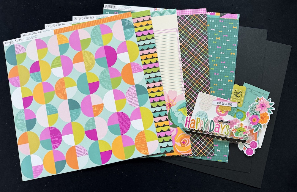 SIMPLE STORIES COLOR ME HAPPY SINGLE SHOT KIT:$9.50