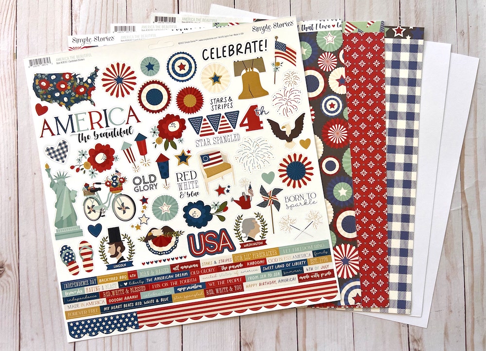 SIMPLE STORIES AMERICA THE BEAUTIFUL SINGLE SHOT KIT:$7.25