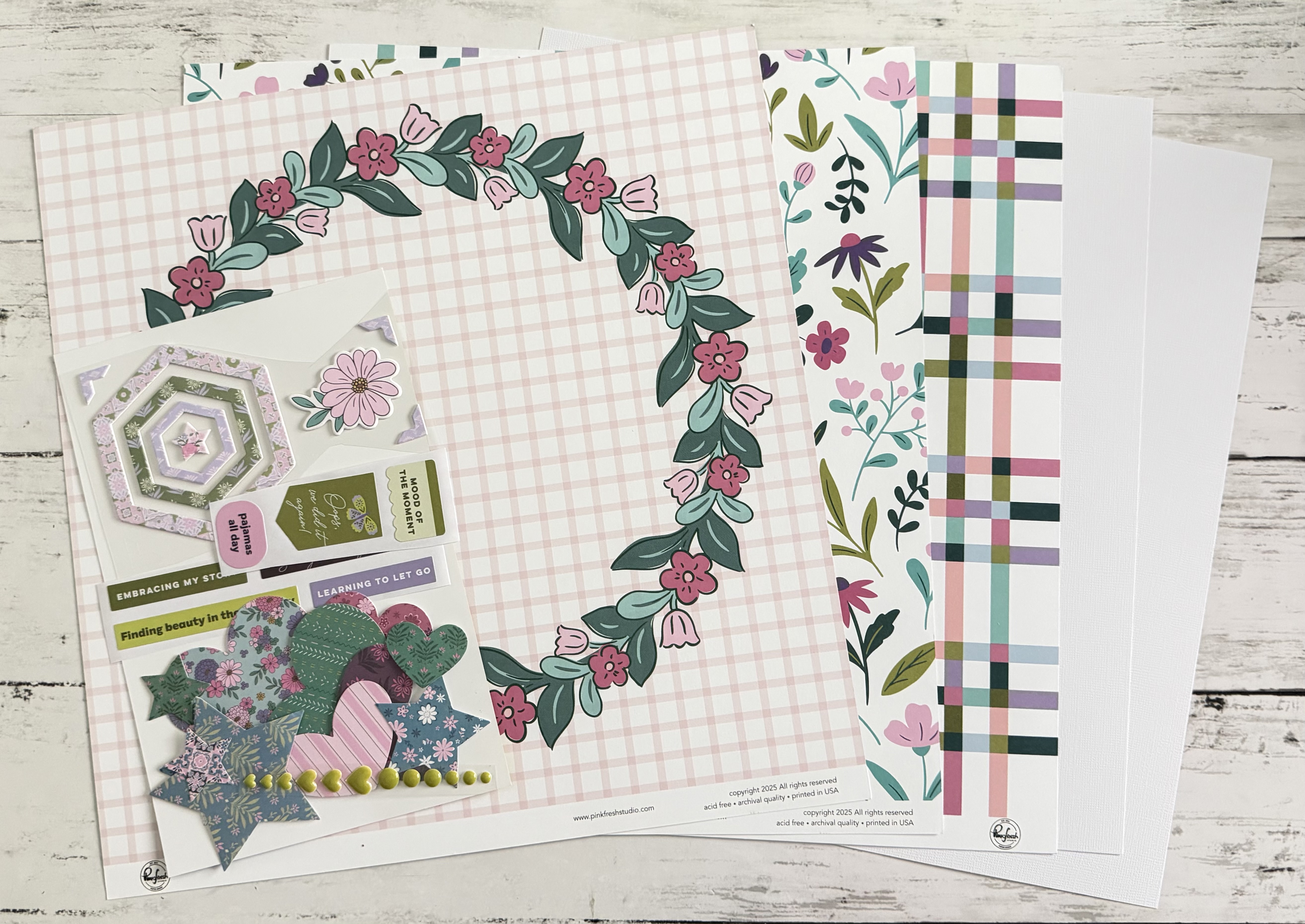 PINK FRESH LOVELY LANE BY PAIGE EVANS SINGLE SHOT KIT:$7.50