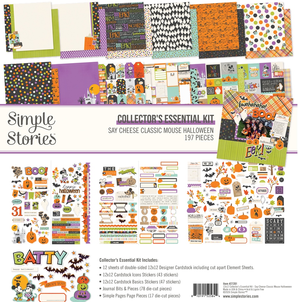 SIMPLE STORIES SAY CHEESE CLASSIC MOUSE HALLOWEEN COLLECTOR'S ESSENTIAL KIT:$36.00
