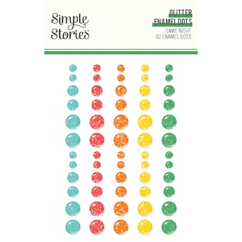 SIMPLE STORIES GAME NIGHT GLITTER ENAMEL DOTS:$5.00