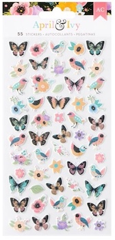 AMERICAN CRAFTS APRIL & IVY PUFFY STICKERS;$4.50