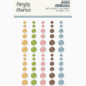 SIMPLE STORIES SIMPLE VINTAGE JUNK DRAWER ENAMEL DOTS;$5.00