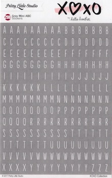 PRETTY LITTLE STUDIO GRAY MINI ABC STICKERS XOXO BY HELLO HEATHER:$3.50 <span class='red' style='font-weight:bold;'>SALE: $1.50</span>