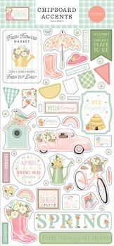 CARTA BELLA HERE COMES SPRING CHIPBOARD:$4.50