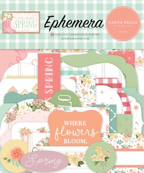 CARTA BELLA EPHEMERA HERE COMES SPRING:$4.50