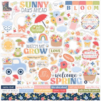 ECHO PARK BUNNIES & BASKETS 12X12 STICKER SHEET:$4.00