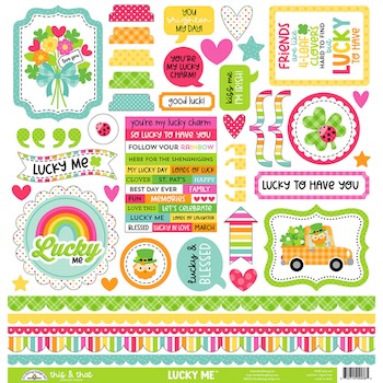 DOODLEBUG DESIGN LUCKY ME STICKER SHEET:$4.95