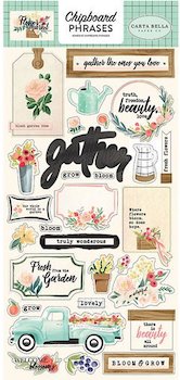 CARTA BELLA FLOWER MARKER CHIPBOARD PHRASES;$4.50 <span class='red' style='font-weight:bold;'>SALE: $3.49</span>