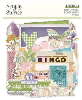 SIMPLE STORIES EPHEMERA SIMPLE VINTAGE FLOWER SHOPPE:$5.50