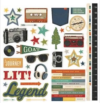 SIMPLE STORIES RUSTIC LEGEND CARDSTOCK STICKERS:$5.00