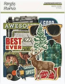 SIMPLE STORIES RUSTIC LEGEND CHIPBOARD PIECES:$7.50