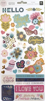 PINK PAISLEY JOYFUL NOTES STICKERS:$5.50 <span class='red' style='font-weight:bold;'>SALE: $1.50</span>