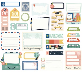 SIMPLE STORIES JOURNAL BITS PACK YOUR BAGS:$5.50