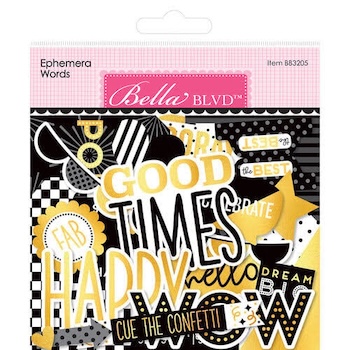 BELLA BLVD LET'S CELEBRATE EPHEMERA WORDS:$9.00