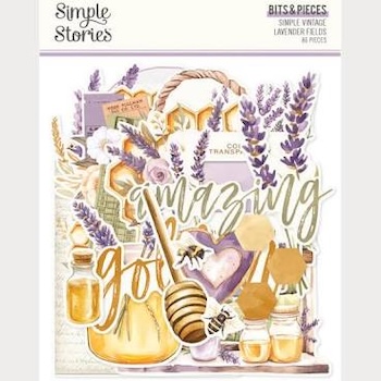 SIMPLE STORIES SIMPLE VINTAGE LAVENDER FIELDS BITS & PIECES:$8.50