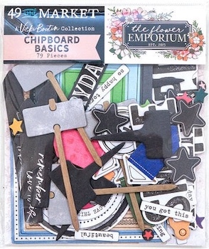 49TH AND MARKET THE FLOWER EMPORIUM CHIPBOARD BITS:$6.99
