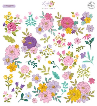 PINK FRESH LOVELY LANE BY PAIGE EVANS FLORAL EPHEMERA:$5.50