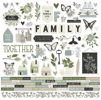 SIMPLE STORIES THE SIMPLE LIFE 12X12 STICKER SHEET:$3.50