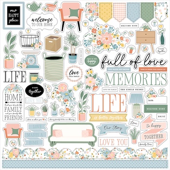 ECHO PARK OUR HAPPY PLACE 12X12 STICKER SHEET:$4.00