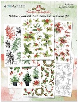 49TH AND MARKET CHRISTMAS SPECTACULAR FOLIAGE RUB ON TRANSFER SET:$5.50