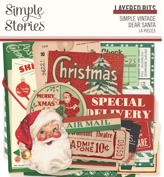 SIMPLE STORIES LAYERED BITS SIMPLE VINTAGE DEAR SANTA:$5.50