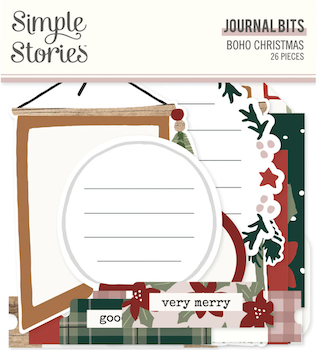 SIMPLE STORIES JOURNAL BITS BOHO CHRISTMAS;$5.50