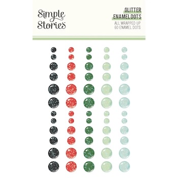 SIMPLE STORIES ALL WRAPPED UP GLITTER ENAMEL DOTS:$5.00