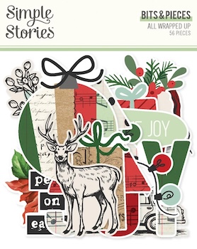 SIMPLE STORIES ALL WRAPPED UP BIT & PIECES:$5.50