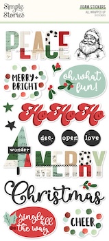 SIMPLE STORIES ALL WRAPPED UP FOAM STICKERS:$7.50