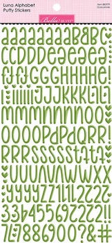 BELLA BLVD LUNA ALPHABET PUFFY STICKERS GUACAMOLE:$6.50