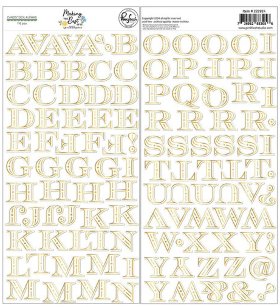 PINK FRESH CARDSTOCK ALPHAS MAKING THE BEST:,PRICE> <span class='red' style='font-weight:bold;'>SALE: $2.50</span>