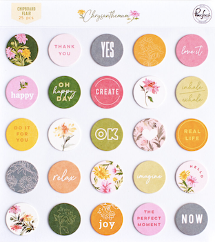PINKFRESH CHRYSANTHEMUM CHIPBOARD FLAIRS:$3.50