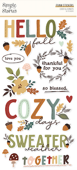 SIMPLE STORIES FOAM STICKERS CIDER & DONUTS;$5.00
