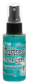 TIM HOLTZ DISTRESS OXIDE SPRAY PEACOCK FEATHERS;$5.50