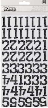 AMERICAN CRAFTS THICKERS GLITTER NUMBER STICKERS SPRINKLES