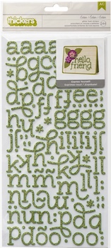 AMERICAN CRAFTS THICKERS GREEN GLITTER FOAM STICKERS ECLAIR;$5.00