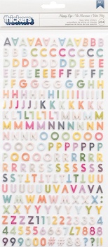 AMERICAN CRAFTS THICKERS FOAM LETTERS HAPPY LIFE PINK AND RAINBOW;$5.00