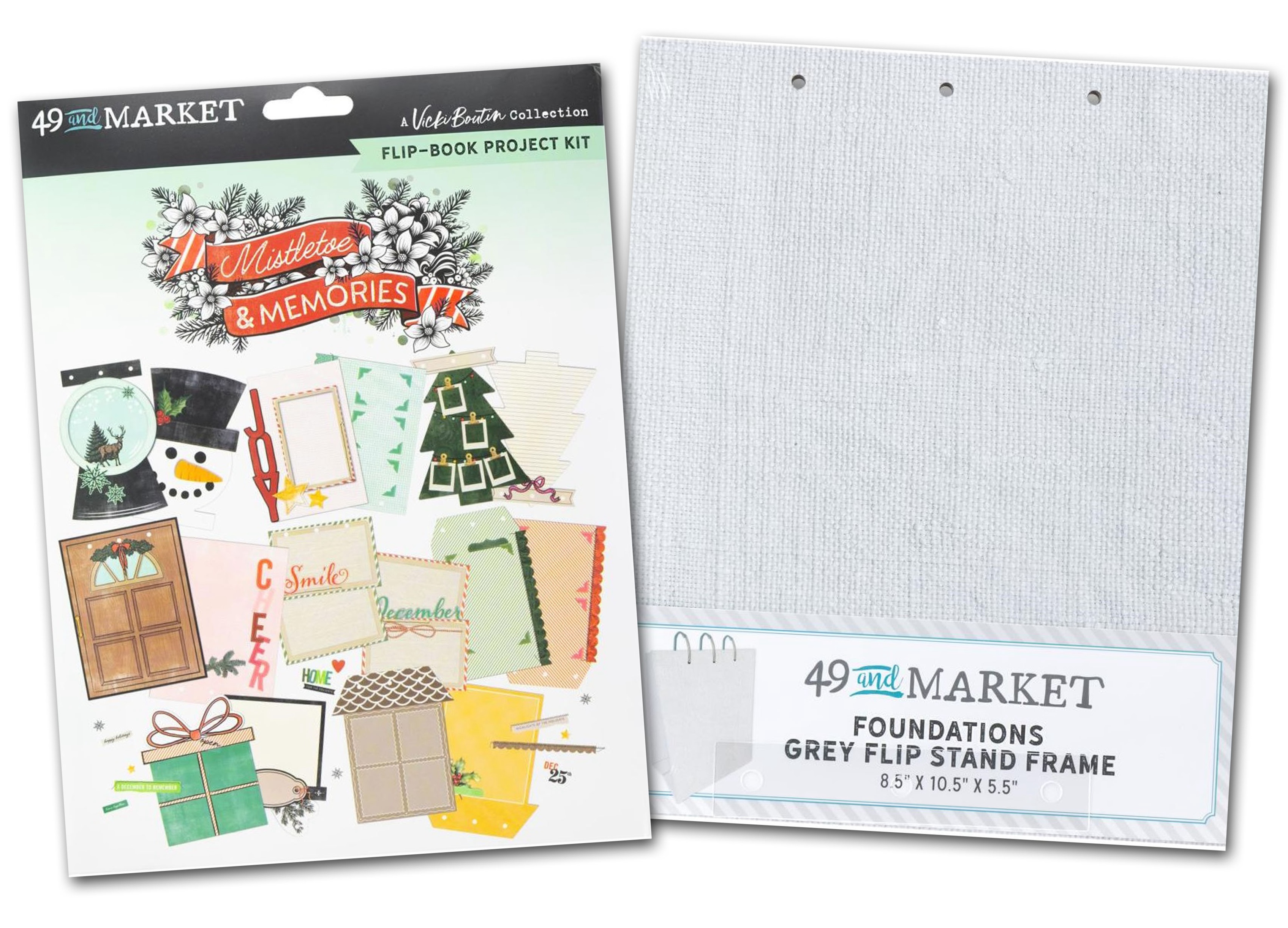 49TH & MARKET VICKI BOUTIN'S MISTLETOE & MEMORIES FLIP-BOOK PROJECT KIT:$40.00